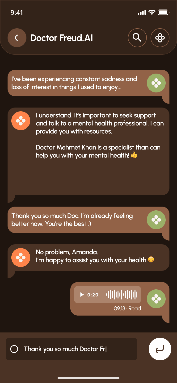 Self-Care Tools and Resources Interface